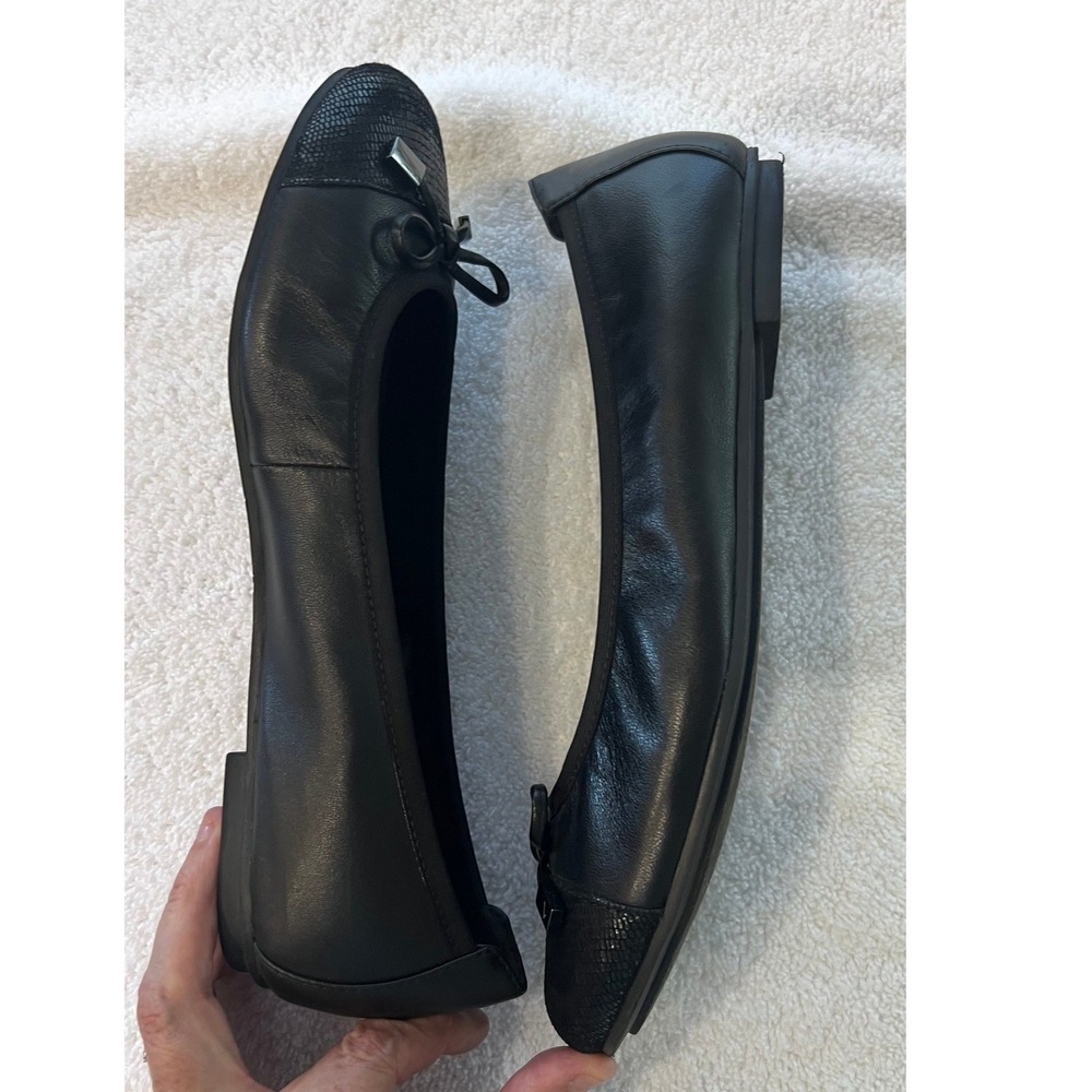 Vionic Minna Black Leather Cap Toe Ballet Flats Womens 8 - Picture 4 of 8